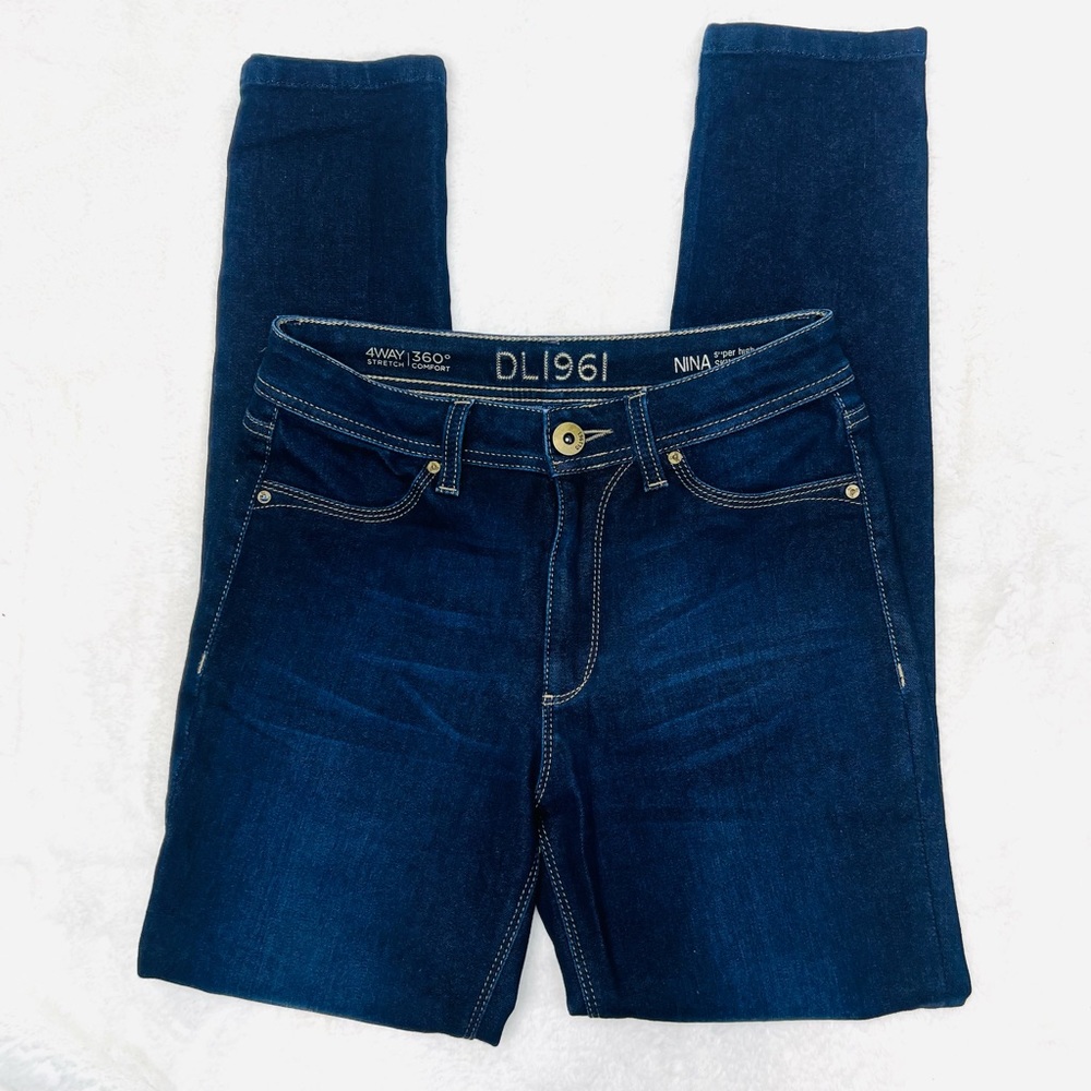 DL1961 Premium Denim Nina Super High Rise Skinny Jeans Dark Wash Size 26 - Picture 13 of 15